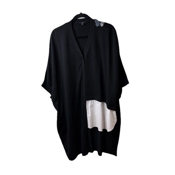 COS Cotton - Wool Blend Oversized Slouchy Lagenlook Cardigan Minimalist Sz L - Picture 8 of 10